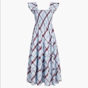 Hill House Home Ellie Nap Dress in Blue & Maroon plaid, Size S